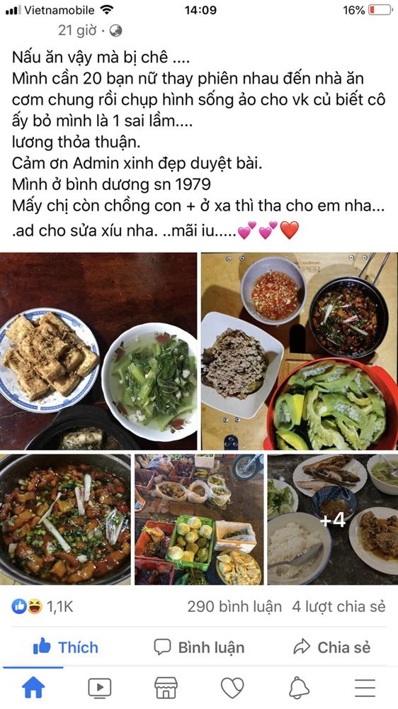 Chồng lên mạng khoe mâm cơm tự tay chuẩn bị, tìm 20 bạn nữ đến ăn cùng để dằn mặt vợ cũ-2