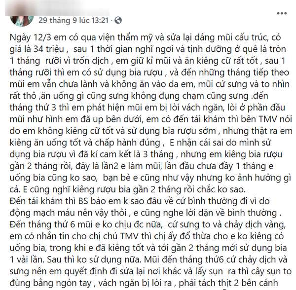 Từ câu chuyện lòi vách ngăn đầu mũi của cô gái trẻ, bác sĩ chỉ ra điều cần khắc cốt ghi tâm trong ăn uống khi nâng mũi làm đẹp-1