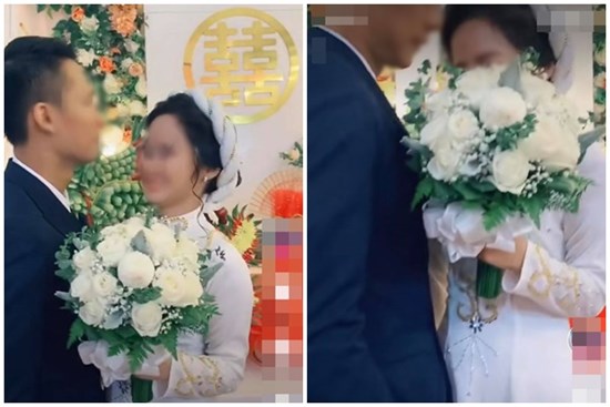 Đang đứng làm lễ cưới, chụp ảnh mà cô dâu có hành động lạ khó hiểu, hóa ra nhìn xuống chân cô mới hiểu lý do tại sao!