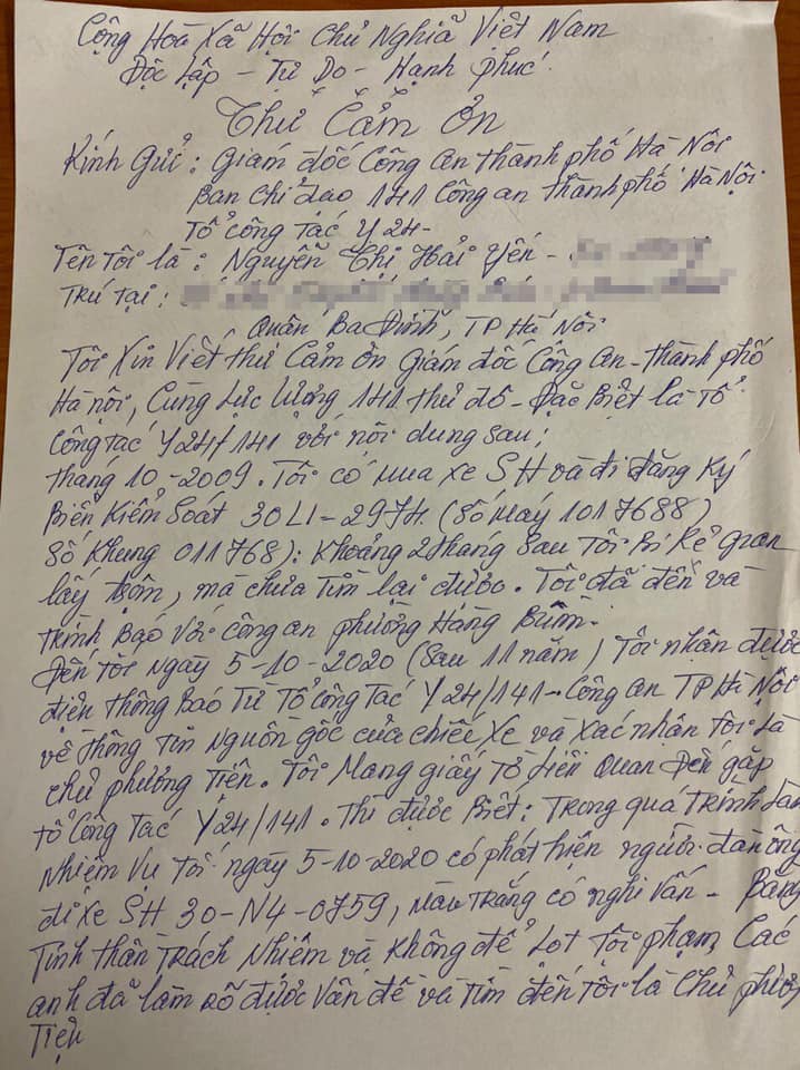 Người phụ nữ tìm lại được xe SH sau 11 năm bị mất trộm-2