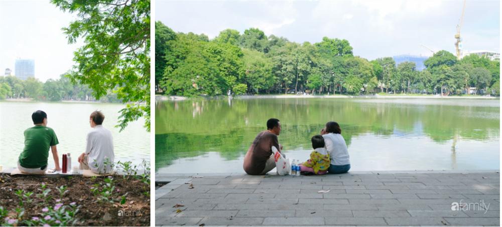 Hồ Gươm thay áo mới, người Hà Nội rủ nhau đi dạo trên vỉa hè lát đá đẹp như công viên ở trời Âu, tận hưởng tiết trời thanh mát đầu đông-4