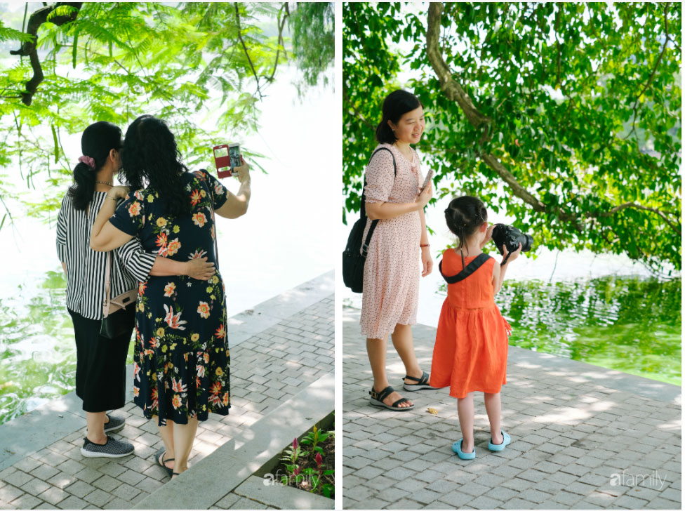 Hồ Gươm thay áo mới, người Hà Nội rủ nhau đi dạo trên vỉa hè lát đá đẹp như công viên ở trời Âu, tận hưởng tiết trời thanh mát đầu đông-8