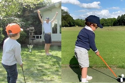 Bé 4 tuổi có tài năng đánh golf