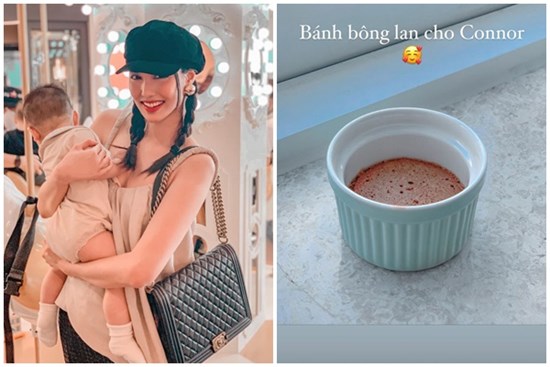 Học cách làm bánh ăn dặm cho con của Lan Khuê, bảo sao cậu ấm bụ bẫm, đáng yêu đến
