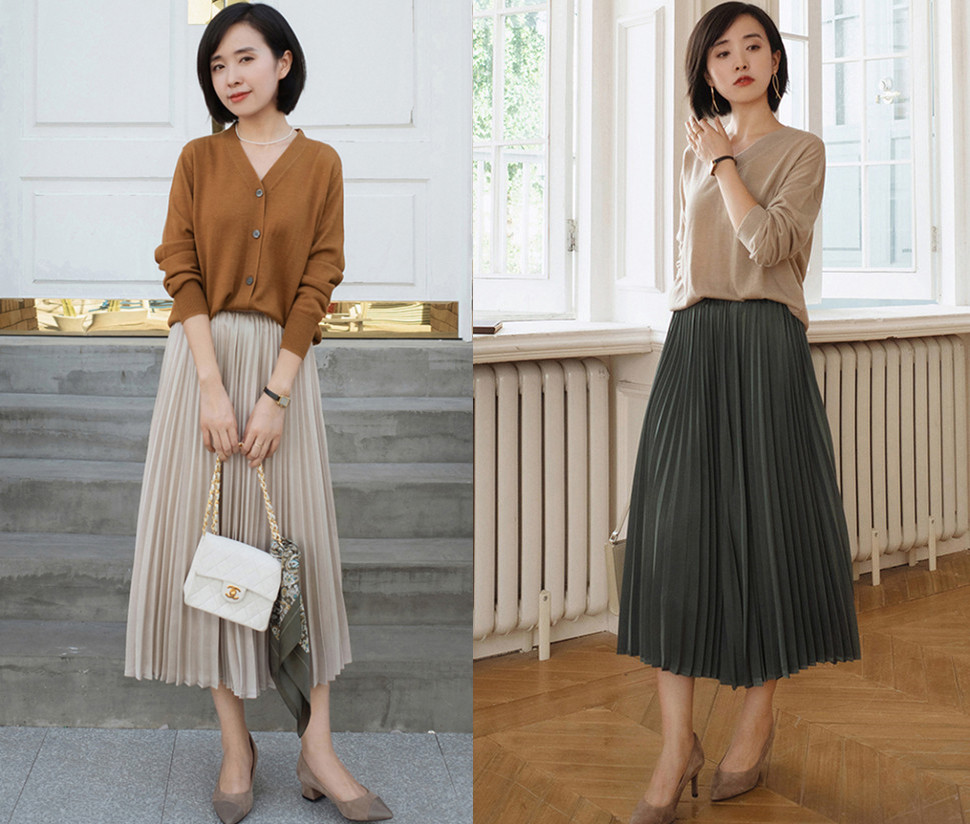 Chân váy xếp ly chính là bảo bối mặc đẹp cho nàng công sở, đã dễ diện còn không bao giờ lỗi mốt-9