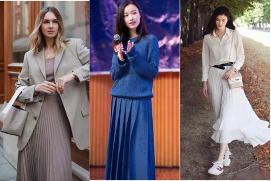 Chân váy xếp ly chính là bảo bối mặc đẹp cho nàng công sở, đã dễ diện còn không bao giờ lỗi mốt