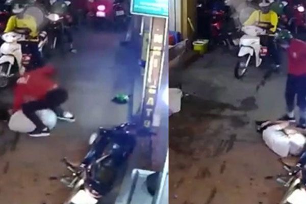 Thẳng tay ném cốc sang bàn bên, thanh niên ra tát tới tấp vào mặt người đàn ông vì một cái nhìn đểu-6