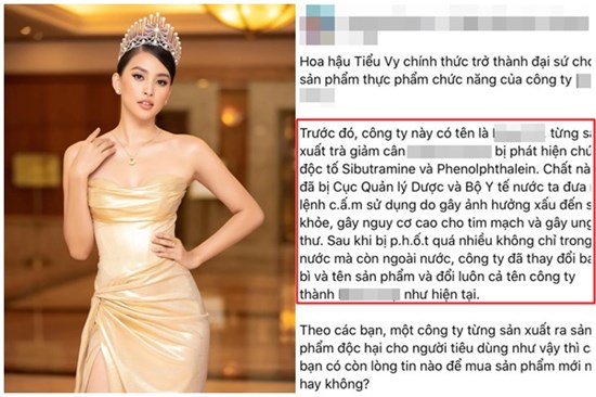 Xôn xao trước thông tin Hoa hậu Tiểu Vy làm đại diện cho nhãn hàng giảm cân có chứa chất cấm