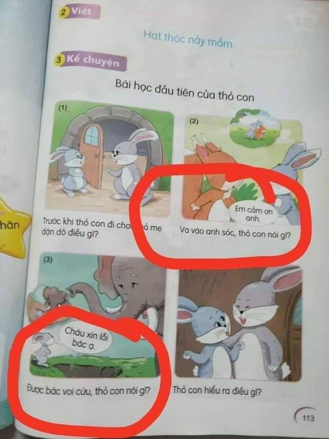Thêm 1 vụ tranh cãi gay gắt SGK Tiếng Việt lớp 1 mới: Tình huống cần Xin lỗi thì lại Cảm ơn và ngược lại-1