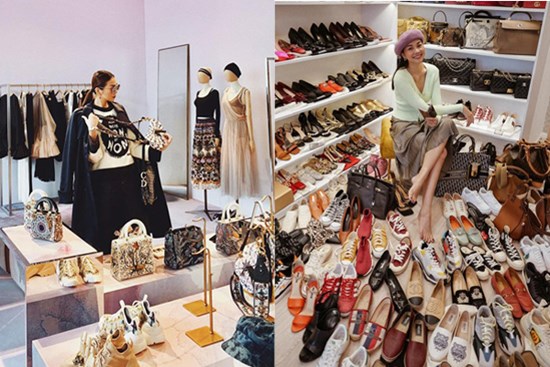 Thanh Hằng khoe tủ đồ hàng hiệu la liệt như bày bán ở trung tâm thương mại