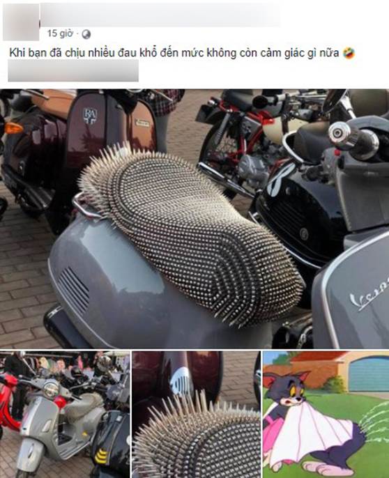 Yên xe máy chi chít đinh tán, nhìn thôi đã thấy đau, dân mạng liền kháo nhau: Chắc vòng 3 của khổ chủ bị mất cảm giác-1