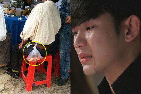 Khóc nghẹn nhìn mẹ một mình ăn túi cỗ lấy phần trong bếp-2