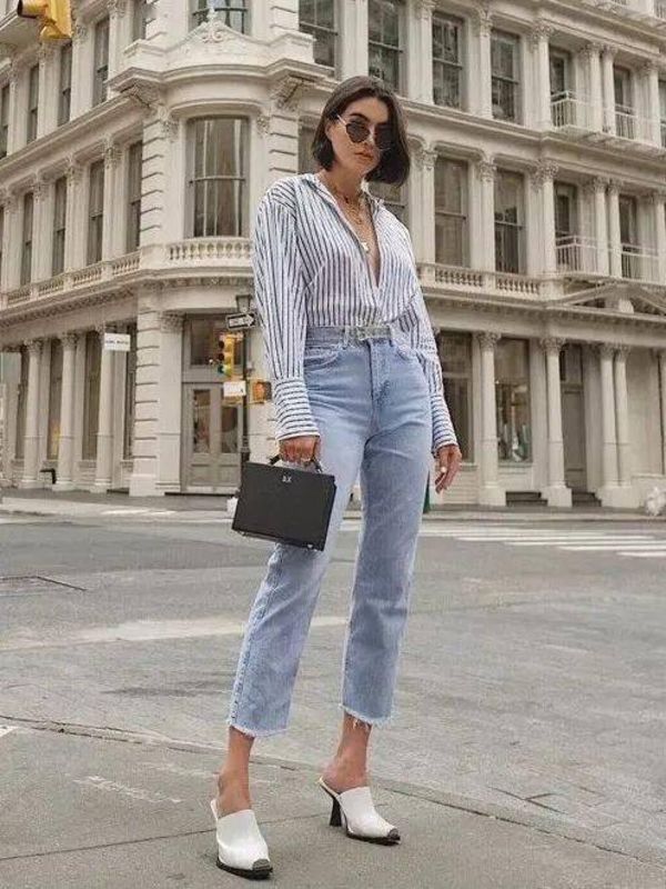 Áo sơ mi + Quần cạp cao: Combo toàn năng vừa hack dáng tài tình mà cũng max thanh lịch của nàng công sở sành điệu-8