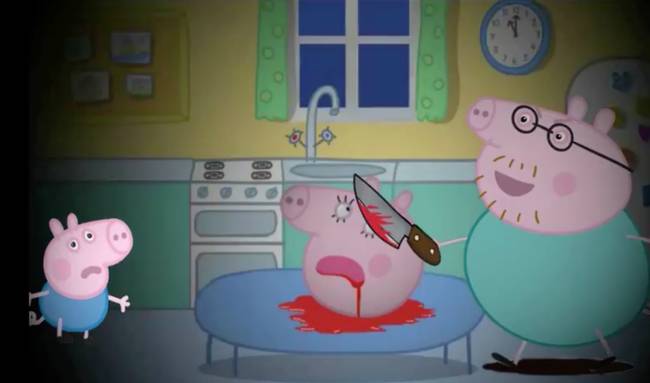 Loạt hình ảnh rùng rợn của hoạt hình Peppa Pig nhái trên Youtube: Gieo rắc ý định tự làm bản thân bị thương vào đầu trẻ?-4