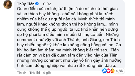 Thủy Tiên phản ứng gay gắt khi cư dân mạng nhắc tới Trấn Thành, Ngọc Trinh: Những comment như vậy gây ảnh hưởng tình cảm đồng nghiệp-3