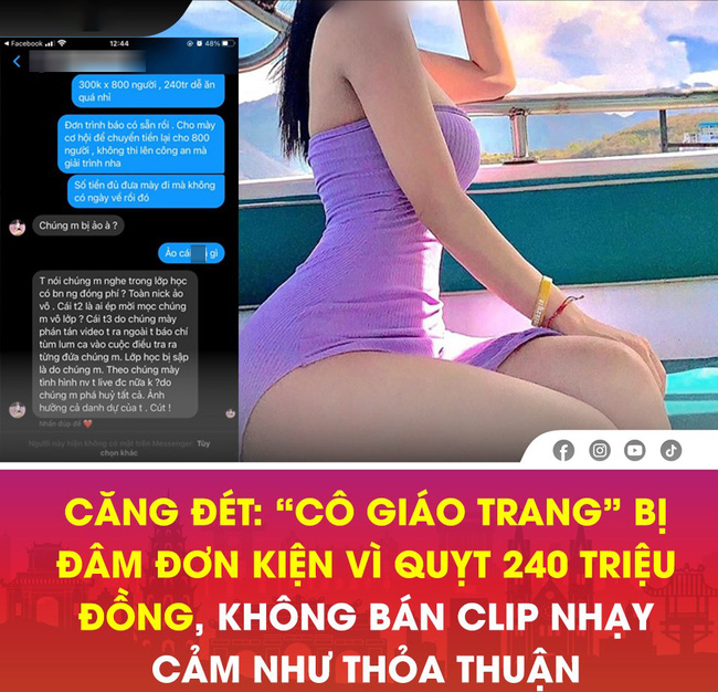 Xôn xao thông tin cô Trang siêu 3 vòng bị đâm đơn kiện vì thu 240 triệu của 800 học sinh mà clip lại chẳng chất lượng như cô mời gọi-1