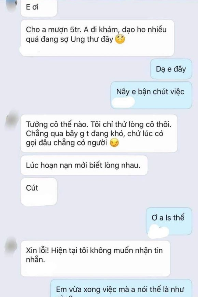 Màn lật mặt nhanh như lật sách của người đàn ông muốn vay tiền bạn gái, không được thì xỉ vả: Tưởng cô thế nào, hoạn nạn mới biết lòng nhau-1