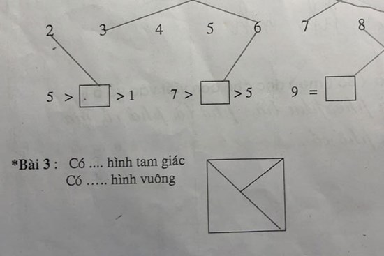 Con gái đếm 4 tam giác nhưng bị gạch sai, người mẹ chất vấn giáo viên liền nhận về lời giải tâm phục khẩu phục