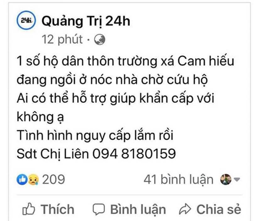 Lũ dâng cao, người dân Quảng Trị lên mạng cầu cứu: Nhà em đang vịn cửa sổ. Cứu em với-5