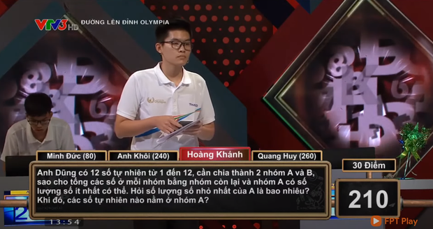 Câu đố mẹo Olympia siêu dễ: Chia số 1 - 12 thành 2 nhóm A và B, tổng mỗi nhóm bằng nhau. Hỏi A có số lượng số nhỏ nhất bao nhiêu?-1