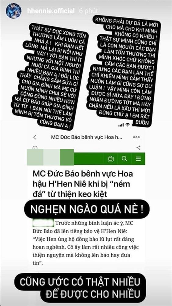 H’Hen Niê khóc nghẹn khi bị chỉ trích làm từ thiện keo kiệt”-2