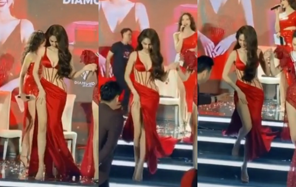 Nhìn Ngọc Trinh diện váy xẻ mà mệt giùm luôn á: Đi đứng khép nép, tay che khư khư vì sợ lộ hàng-5