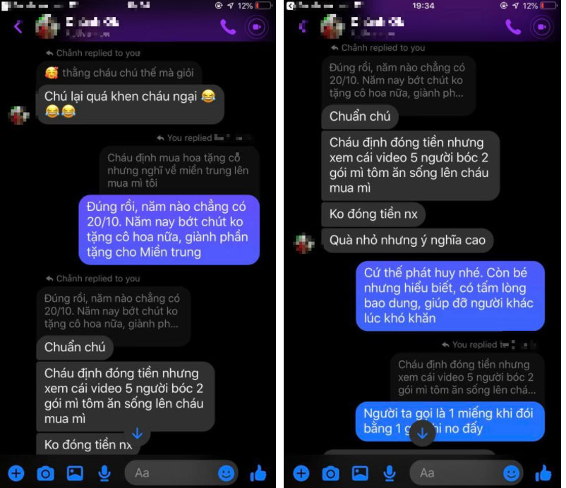 Cậu bé lớp 9 liền dùng tiền mua hoa tặng cô 20/10 mua 2 thùng mì gửi ủng hộ miền Trung: 20/10 năm nào cũng có nhưng người miền Trung cần giúp đỡ ngay bây giờ!-2