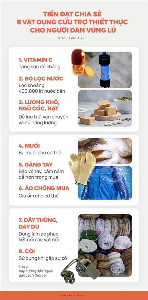 Không chỉ mỳ tôm, Tiến Đạt chỉ ra 8 vật dụng thiết thực để cứu trợ miền Trung: Danh sách được đông đảo công chúng đồng tình!-1