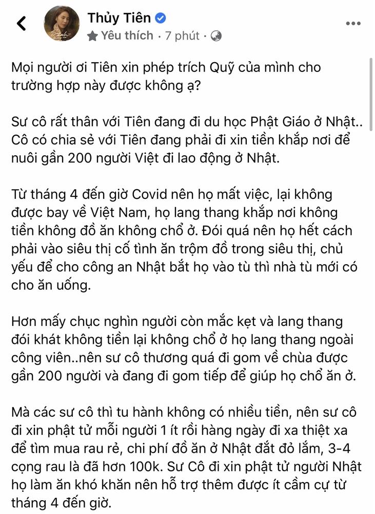 Cộng đồng mạng tranh cãi việc Thủy Tiên xin trích quỹ ủng hộ miền Trung để giúp người lao động Việt Nam ở Nhật-1