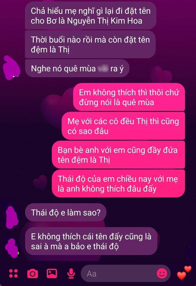 Vợ chồng cãi nhau vì đặt tên con có chữ Thị-1