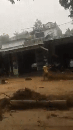 Clip kinh hoàng ở Quảng Nam: Người phụ nữ bị lũ quét cuốn phăng giữa đường, thoát chết thần kỳ nhờ được người dân kéo lại-1