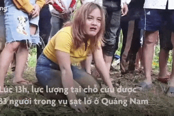 Gào khóc tìm kiếm người thân dưới đất đá ở Trà Leng