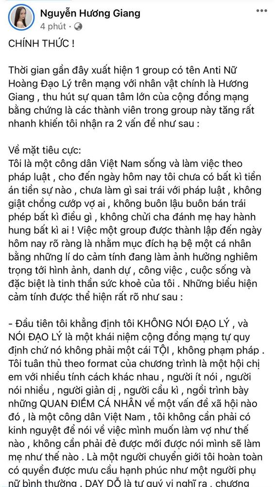 Hương Giang chính thức lên tiếng khi trở thành Hoa hậu bị ghét nhất showbiz Việt, đòi xử lý đến cùng anti-fan-2