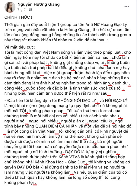 Viết tâm thư dài 1764 chữ dành cho anti-fan nhưng Hoa hậu Hương Giang lại bị cư dân mạng bóc lỗi chính tả cơ bản-1