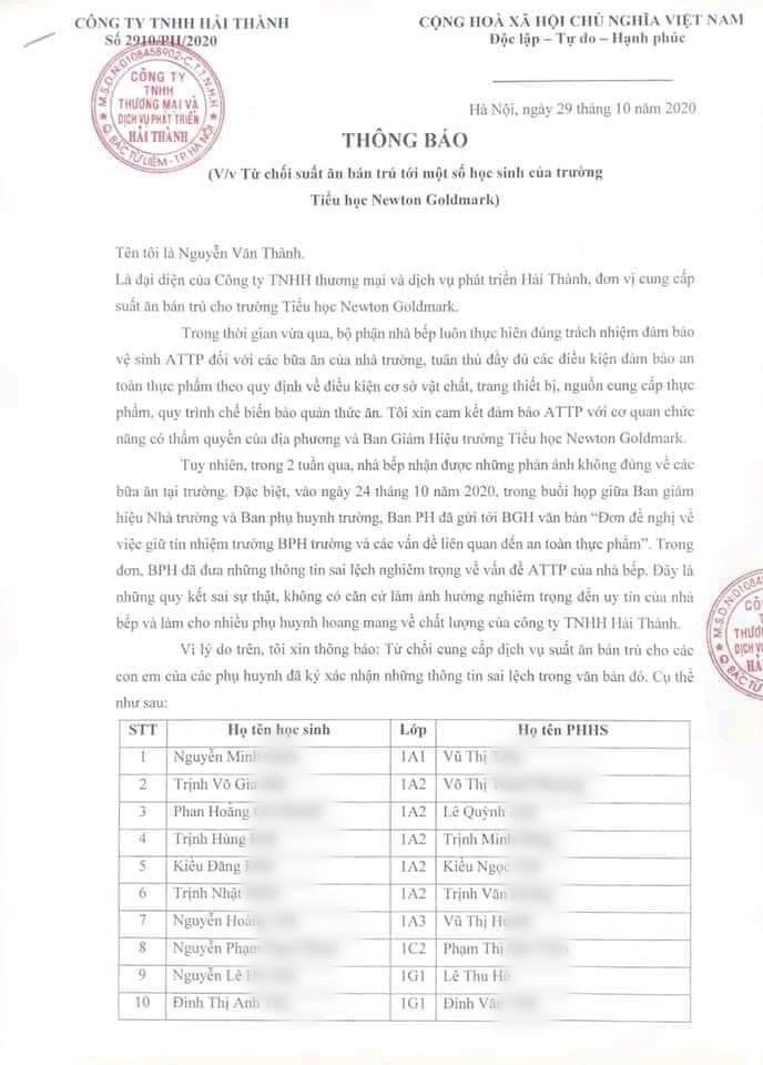 Xôn xao sự việc 39 học sinh tiểu học bị từ chối phục vụ ăn bán trú vì bố mẹ có ý kiến về chất lượng thực phẩm khiến nhiều học sinh bị đau bụng thời gian dài-4