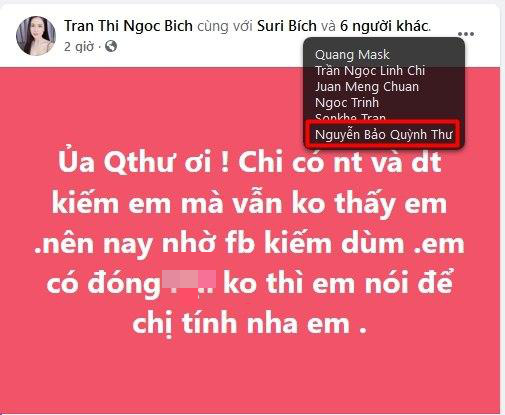 Chị gái Ngọc Trinh gây hoang mang tột độ: Đăng đàn réo tên Quỳnh Thư trả tiền rồi vội xóa gấp sau vài tiếng-1