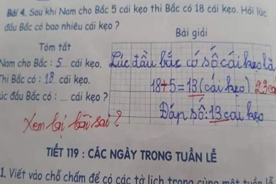 Bài toán tiểu học gây 