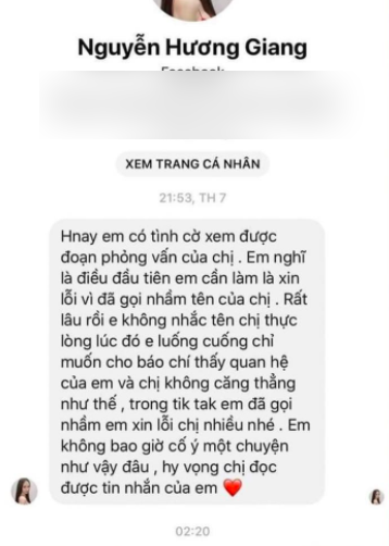 Hương Giang nhắn tin xin lỗi Lâm Khánh Chi vì gọi nhầm tên, nhận được phản hồi nhẹ tênh từ đàn chị-2