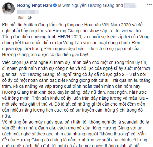 Đạo diễn Hoa hậu Việt Nam 2020 lên tiếng về việc anti-fan tràn vào fanpage tẩy chay Hương Giang, chỉ ra cái sai của nàng hậu trong ồn ào lần này-1
