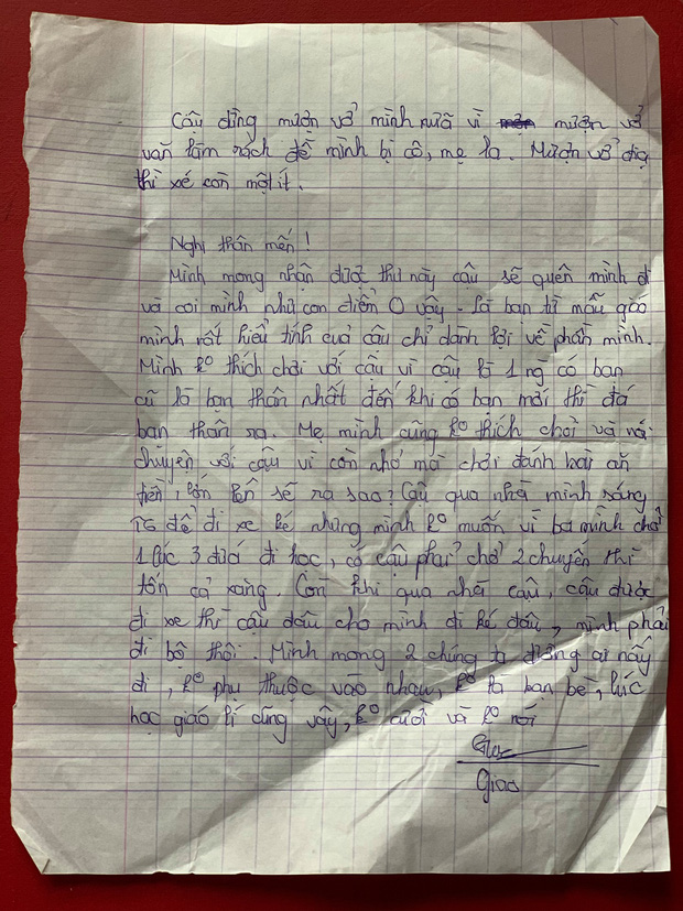 Học trò lớp 6 viết tâm thư nghỉ chơi cực lầy lội: Mong cậu sẽ quên mình, và coi mình như con điểm 0-1