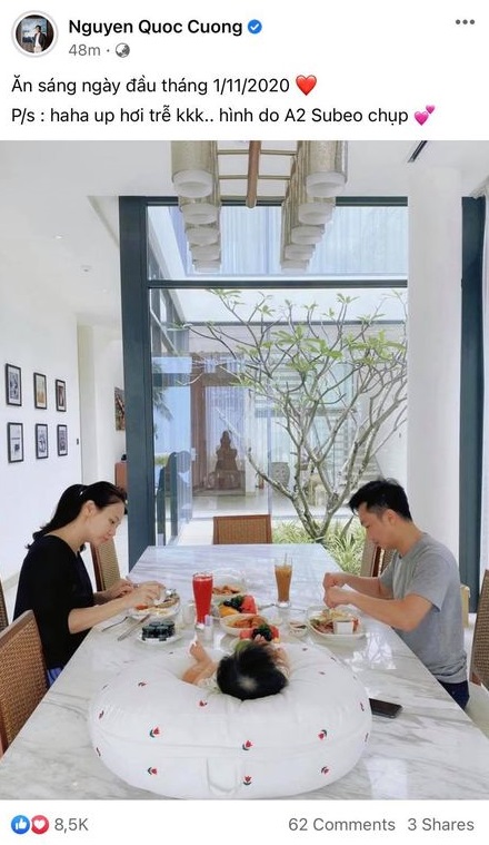 Cường Đô La khoe bức hình hạnh phúc của gia đình 4 người do chính Subeo chụp-1