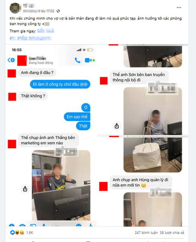 Cô vợ tai quái” bắt chồng chụp ảnh đủ ban bệ trong công ty chỉ để chứng minh… đang đi làm-1