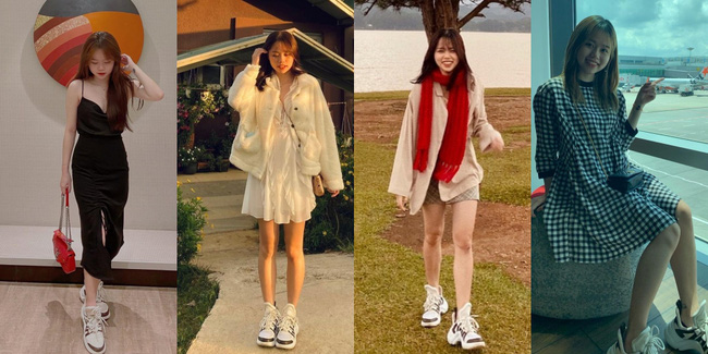 Không biết chuyện tình cảm trúc trắc thế nào, nhưng nhìn street style sẽ thấy Huỳnh Anh nhất kiến chung tình với 3 đôi giày thể thao này-2