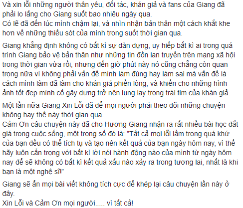 HOT: Sau hàng loạt diễn biến căng thẳng, Hương Giang chính thức công khai xin lỗi-2