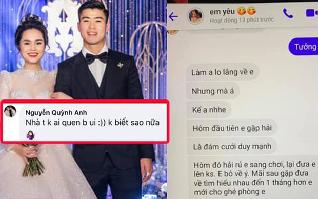 Netizen kéo vào Facebook Duy Mạnh hỏi về vụ Quang Hải gặp Huỳnh Anh ở đám cưới cổ tích-1