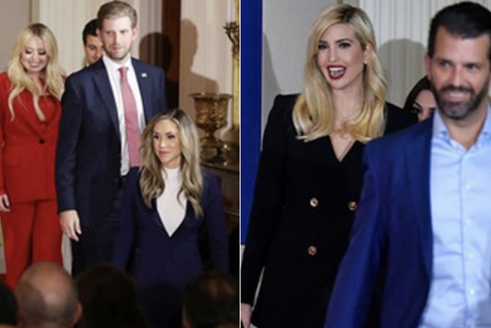 Các con ông Trump nở nụ cười rạng rỡ tham gia tiệc theo dõi kết quả bầu cử, 