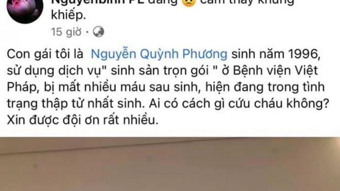 Sản phụ trẻ tuổi tử vong do xuất huyết sau sinh, BV Việt - Pháp nói gì?-1