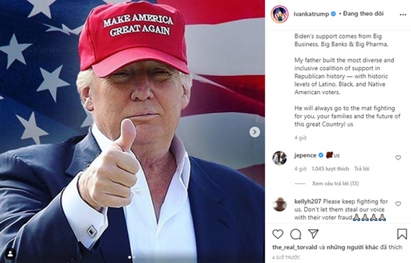 Giữa lúc kết quả bầu cử chưa ngã ngũ, tình thế bất lợi nghiêng về ông Donald Trump, nữ thần Ivanka Trump bất ngờ lên tiếng thu hút sự chú ý-1