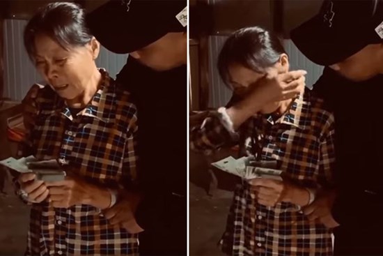 Clip: Quặn lòng giọt nước mắt của bà con vùng lũ Nghệ An khi nhận được tiền cứu trợ