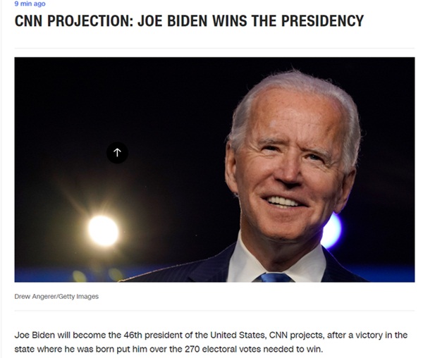 NÓNG: CNN và truyền thông quốc tế công bố ông Joe Biden đắc cử, trở thành Tổng thống thứ 46 của Hoa Kỳ-1